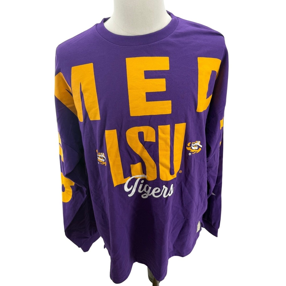 Pressbox LSU Tigers Womens Purple Long Sleeve Gameday Shirt XLarge NEW